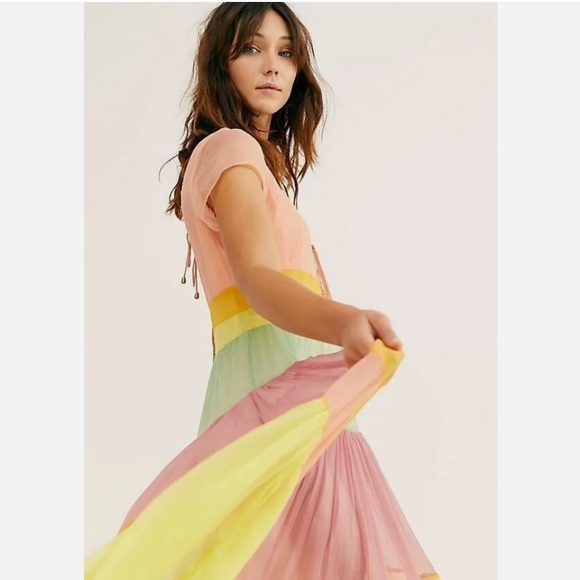 Free People Women's Hocus Pocus Maxi Dress Pink Size Large